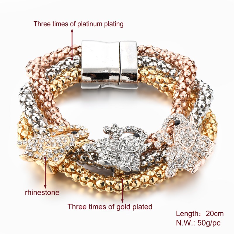 CHICVIE Good Quality Couple Crystal Bracelet & Bangle for Women Jewelry Bijouterie Gold Color Rabbit Charm Bracelets SBR160370 13