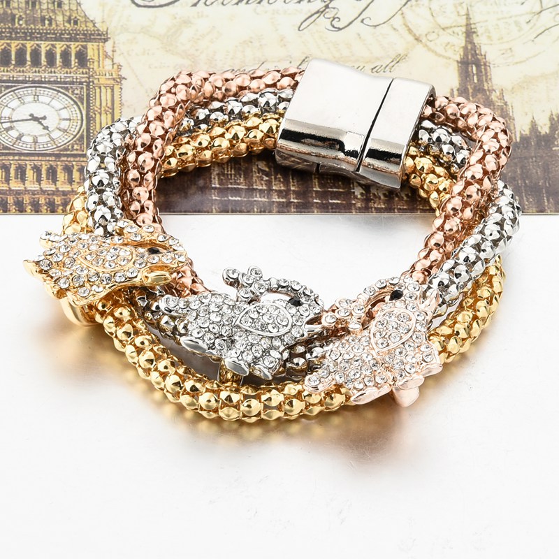 CHICVIE Good Quality Couple Crystal Bracelet & Bangle for Women Jewelry Bijouterie Gold Color Rabbit Charm Bracelets SBR160370 17